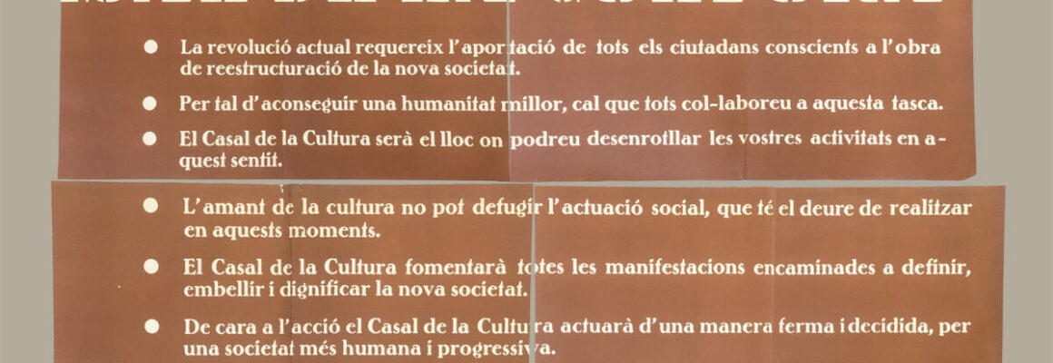 Pòster dels cartells/carpetes de la Guerra Civil per a l'exposició "Els documents reaprofitats" de l'Arxiu Municipal de Torelló.